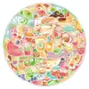 Pegatinas de graffiti de alimentos 50 piezas transfronterizas para teléfonos móviles, tazas, pegatinas decorativas impermeables resistentes a los arañazos, pegatinas para diario de mano para niños, venta al por mayor