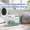 Folhas de Lavagem Fresca Removedoras de Manchas Todas em Inglês Transfronteiriças, Folhas de Lavagem Doméstica, Folhas de Lavagem Suaves Removedoras de Manchas de Origem Vegetal com Baixa Espuma