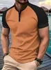 Camiseta polo deportiva con cuello Henry y botones para hombre, venta rápida de Amazon, verano 2025, transfronteriza entre Europa y Estados Unidos
