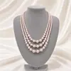 Collar de perlas de vidrio estilo cheongsam multicapa, nuevo estilo retro, cadena de clavícula, cadena de lana de doble capa, cadena de cuello de vidrio de tres capas