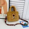 Bolso Cruzado de Dibujos Animados Kuromi de Perro Canela, Lindo Bolso para Lonchera, Bolso de Felpa para Niña, Bolso de Hombro
