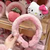 Morango de Desenho Animado Gato KT k Fofo Pelúcia Faixa de Cabelo Lavar o Rosto Aplicar Máscara Headband Presilha de Cabelo Antiderrapante Headwear Feminino Doce Novo