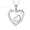 Colar de Amor Popular da Amazon para Mulheres, Moda Europeia e Americana, Simples com Cravação de Diamantes, Presente Moderno com Pingente em Forma de Coração de Zircônia