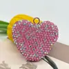Accesorios para Llavero de Corazón Full Diamond Transfronterizos Colgante para Llave de Coche Colgante en Forma de Corazón Incrustado de Diamantes DIY Encanto para Bolso