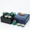 Juego de Té de Viaje para Coche Traje Taza Express Juego Pequeño Caja de Almacenamiento Tetera Portátil para Exterior Taza de Té Juego de Té Kung Fu
