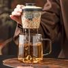 Taza de Té de Vidrio Rojo Flint Azul y Blanco del Fabricante Taza para Separar el Té del Agua Hortensia Nube Bordada en Oro Taza de Oficina Taza Retro