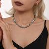 Collar de clavícula de alta calidad con cuentas de color perla Shijia de imitación de 8 mm de azúcar nuevo para mujer, estilo retro transfronterizo europeo y americano.