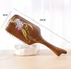 Peine de Masaje Generoso de Alta Calidad Pintado Peine de Mango Largo 28 Dientes de Uña Peine de Mango Largo Peine con Cojín de Aire Elegante de Negocios Regalo