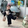 Conjunto de Ropa para Niña Otoño 2025 Nuevo Elegante Versión Coreana Camiseta de Manga Larga con Dibujos Animados para Bebé y Pantalones Cargo Conjunto de Dos Piezas