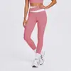 Pantalones deportivos de bloques de color transfronterizos para mujer, pantalones de yoga ajustados, de cintura alta, levanta glúteos, de manga corta, secado rápido, ropa de Pilates y fitness