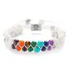 Pulsera Bohemia de Doble Capa de Piedra Natural Colorida de 6 mm para Mujer Pulsera de Árbol de la Vida con Cuentas de Piedra Natural Cristal Ónix
