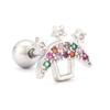 Brincos de moda novos com brincos de zircônia colorida, brincos de zircônia para garota de temperamento, unhas flash para o osso da orelha, atacado