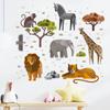 Adesivos de desenho animado de animais africanos tribais para quarto infantil, adesivos de parede removíveis, adesivos decorativos para jardim de infância