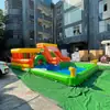 Casa de Brincar Inflable 3 en 1 con Tobogán y Piscina con Agua
