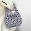 Bolso Tejido a Mano, Bolso de Mano Hecho por Uno Mismo Estilo Coreano, Regalo para Novia, Bolso Bandolera, Hilo Islandés Súper Grueso DIY