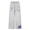 Calça de Moletom 11Kn Estilo Americano Personalidade Única com Caimento Solto, Design Estampado Resistente, Luvas Personalizadas, Calça Casual com Caimento Estilo Industrial