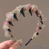 2026 Nueva Diadema de Cinta con Calavera Superior Versátil Dulce Diadema Floral Tacto de Alta Gama No Aprieta el Cabello Pinza para el Cabello Accesorios para el Cabello para Mujeres