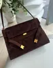 Nova Bolsa de Ombro Flip-Lock de Couro Bovino de Primeira Camada 2025, Bolsa de Axila Elegante e de Alto Padrão, Bolsa Transversal, Bolsa Feminina de Couro Genuíno