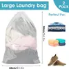 Bolsa de Malla para Lavar con Cordón Transfronteriza Bolsa para Cuidado de la Ropa Bolsa de Almacenamiento de Ropa para Cortinas Cordón Negro Blanco Bolsa de Cuidado