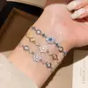 Pulseira Ajustável Flor de Floco de Neve de Zircônia, Fresca e Estilosa, Acessório de Moda Versátil com um Toque de Luxo Leve e Acabamento de Alta Qualidade
