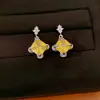 Pendientes, collar, anillo de circonita con forma de diamante transfronterizos europeos y americanos, cadena para la clavícula de moda de lujo ligero, juego de joyería versátil personalizado