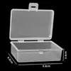 Caja de PP Plástico Transparente Caja Pequeña Vacía Rectangular Caja de Almacenamiento con Tapa Abatible Cuadrada Caja de Empaque para Productos Organizadores de Accesorios