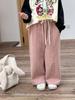 Pantalones Casuales Infantiles Elmo Beibei Otoño 2025 Pantalones Gruesos Cálidos para Niñas Pantalones Rectos Mezclados con Cachemira 420g
