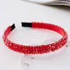Nueva Diadema de Cristal Barroco Europeo y Americano Transfronteriza Doble Fila Borde Delgado con Perlas Hilo de Pescar Diadema Estilo Coreano Accesorios para el Cabello para Mujeres