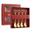 Conjunto de talheres criativos de aço inoxidável, colher pequena, garfo, caixa de presente de mão, amor internacional, colher de café, garfo de frutas