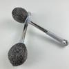 Cepillo de Bola de Alambre de Acero con Mango Largo para Lavar Platos y Ollas, No Lastima las Manos, Cepillo Práctico, Cepillo para Tazas, Alambre de Acero Inoxidable Montado en Pared