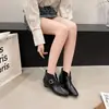 Botines de mujer con plataforma gruesa, que aumentan la altura, nueva colección otoño 2026, con diseño de piel desgastada, punta fina, detalle de hebilla y suela suave para uso casual