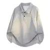 Sudadera Casual de Peso Pesado Talla Grande L-XL Cuello en V Chaqueta para Hombre Camiseta Base de Manga Larga para Hombre Primavera y Otoño 2026