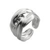Anillo de plata S925 con doble cruz en forma de C, diseño de nicho femenino, personalidad, ligero, de lujo y moda.