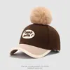 Nueva Gorra de Béisbol Estilo Chino para Niños Transfronteriza Otoño e Invierno Gorro Cálido para Bebé Exterior Tejido Bloqueo de Color Gorra con Pico de Pato