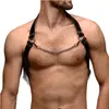Explosões Transfronteiriças Cinto Sexy Masculino Tira de Cinto Corrente Corporal Amarrações SM Props de Cinto de Couro Estilo Punk