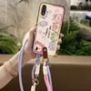 Adecuado para Funda de Teléfono Móvil Samsung Correa de Dos Tonos Carcasa Suave de Silicona Bolso Creativo Juventud Dibujos Animados A Prueba de Polvo Refrigeración Versión Q