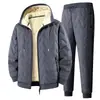 Conjunto transfronteiriço outono e inverno, casaco de algodão oversized com forro de fleece, peça externa masculina espessa, tamanho europeu, jaqueta de algodão quente