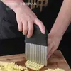 Cuchillo Ondulado Herramienta para Cortar Verduras, Cuchillo Dentado para Patatas, Cuchillo Ondulado, Acero Inoxidable Cuchillo para Cortar Patatas en Flor, Multifuncional Cocina