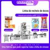 Máquina de enchimento de pastilhas de doces totalmente automática, máquina de pesagem digital e enlatamento quantitativo de gomas, máquina de engarrafamento de doces em embalagens pequenas