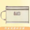 Asunto Bolsa de Documentos para Empaque Malla Transparente de Doble Capa Bolsa Portátil de Gran Capacidad para Archivos Almacenamiento de Libros de Texto Bolsa para Documentos de Examen