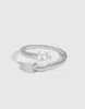 Anillo de Plata de Ley S925 Versión Coreana para Mujer, Diseño de Nicho con un Estilo Minimalista Fresco, Anillo Abierto Ajustable