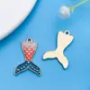 12 Estilos de Pingente de Liga de Zinco Azul Oceano com Gotejamento de Óleo, Sereia, Estrela do Mar, Concha para Pulseira, Colar, Acessórios de Joias DIY