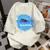 Camiseta de Manga Corta para Mujer con Diseño Moderno Estilo Chino, Estampado Divertido de Gato y Letras, Nueva Camiseta Casual Holgada de Verano 2026