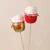 Bolsa de la Suerte Accesorios Dios de la Riqueza Fruta del Dinero Bayas Rojas Hojas de Ginkgo Eucalipto Arreglo Floral DIY Adornos de Año Nuevo Decoraciones