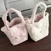 Bolso de Hombro para Mujer de Gran Capacidad, Estudiante, Clase 2025, Peluche Casual de Otoño e Invierno, Elegante