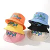 Sombrero de Pescador para Niños Viajes al Aire Libre Dinosaurio de Dibujos Animados Sombrero de Sol a Prueba de Viento para Niños y Niñas Lindo Sombrero de Bebé Fabricante Sombrero de Cubeta