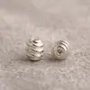 Contas espaçadoras com rosca de prata S925 prata lisa cristal pulseira colar acessórios pingente DIY charme componentes de joias