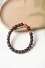 Madera de Palisandro Rosa de Hoja Pequeña India Material Viejo DIY Perla Roja del Sur 15mm Diseño Círculo Único Pulsera de Cuentas Budistas para Hombre y Mujer Venta al por Mayor