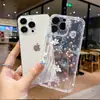 Funda Creativa y Sencilla Estilo Japonés-Coreano Flor de Manzana 13 Pro Max Transparente para iPhone Air Cubierta Protectora Anticaídas