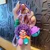 Chaveiro Pingente de Palhaço Caricatura de Celebridade da Internet com Cabelo Cacheado Excêntrico, Pingente de Bolsa de Boneca Fofa, Chaveiro de Pequeno Presente